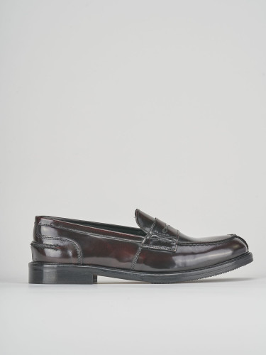 Loafers heel 1 cm bordeaux leather