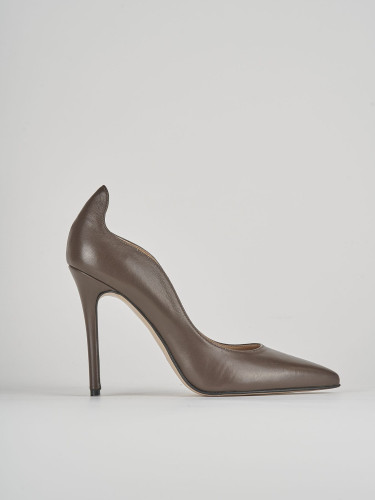 Pumps heel 9 cm brown leather