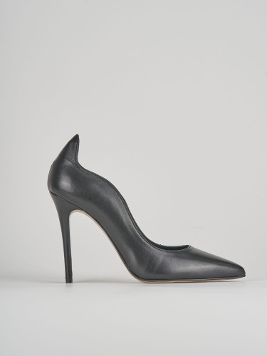 Zapatos de salón tacón 9 cm negro cuero