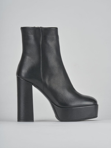 Botines de tacón alto tacón 11 cm negro cuero