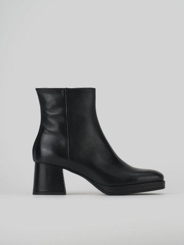 Botines de tacón alto tacón 6 cm negro cuero