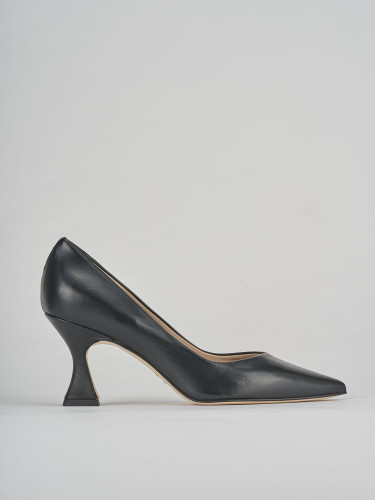 Zapatos de salón tacón 7 cm negro cuero