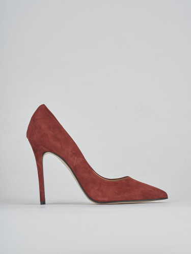 Zapatos de salón tacón 11 cm rojo ante