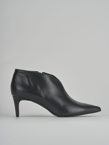 Botines de tacón alto tacón 5 cm negro cuero