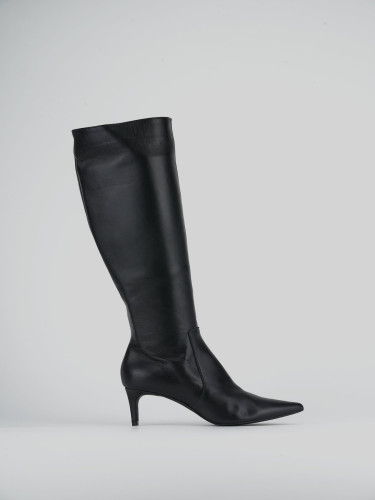 Stivali tacco 6cm pelle nero