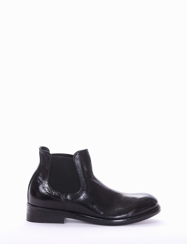 Low heel ankle boots heel 2 cm black leather