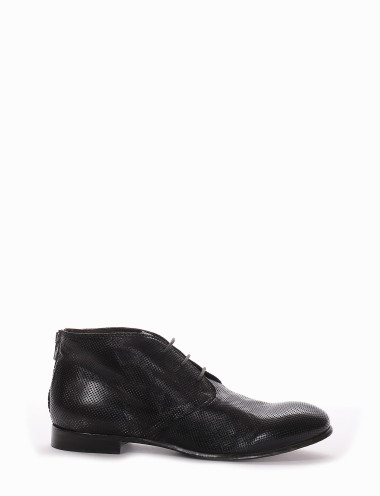 Ankle boots heel 2 cm black leather