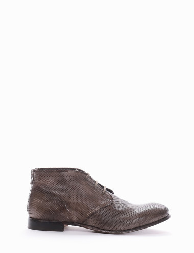 Ankle boots heel 2 cm beige leather