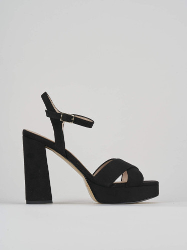 Sandalias de tacón alto tacón 8 cm negro ante
