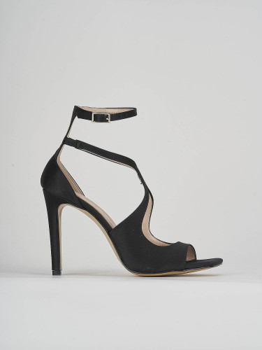 Sandalias de tacón alto tacón 9 cm negro raso