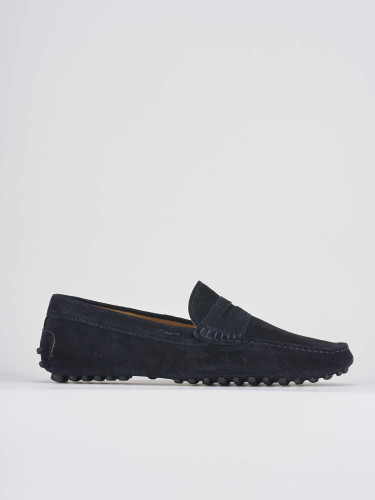 Mocasines azul ante