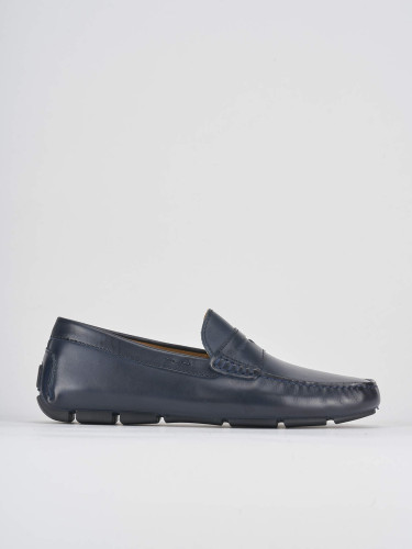 Mocasines azul cuero