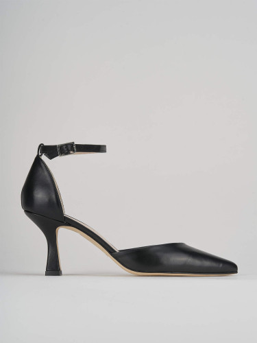 Bebè tacco 7 cm nero pelle