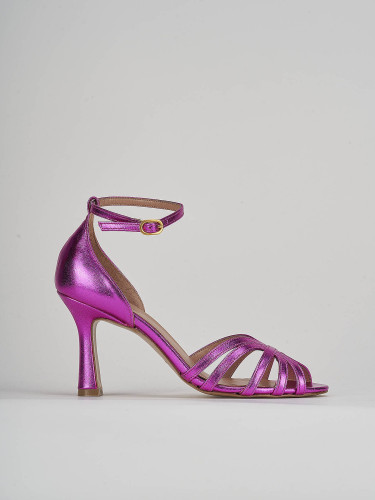 Sandalias de tacón alto tacón 8 cm rosa laminado