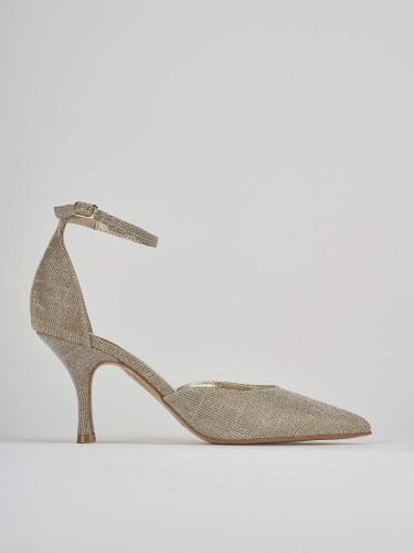 Zapatos de salón tacón 7 cm oro glitter