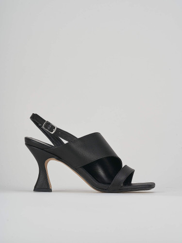 Sandali tacco 7 cm nero pelle