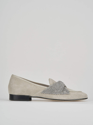 Mocasines tacón 1 cm beis ante