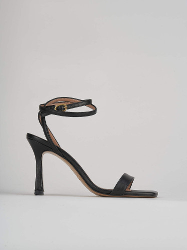 Sandali tacco 8cm pelle nero