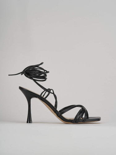 Sandali tacco 9cm pelle nero
