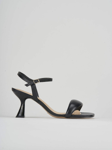 Sandali tacco 6cm pelle nero