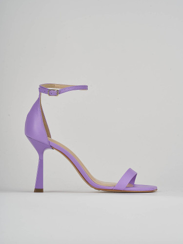 Sandalias de tacón alto tacón 9 cm morado cuero