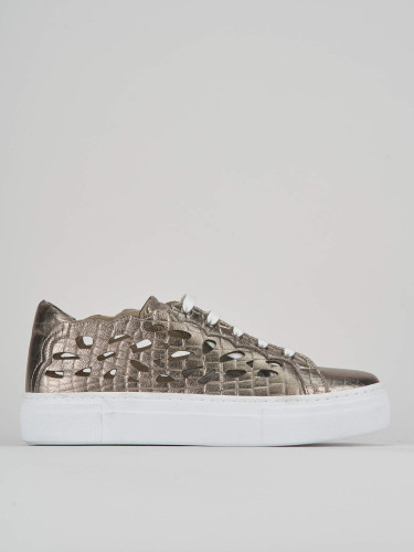 Zapatillas deportivas plata cuero