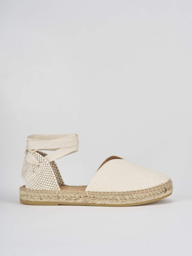 Alpargatas tacón 2 cm beis tejido