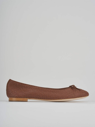 Ballerine tacco 1cm pelle marrone