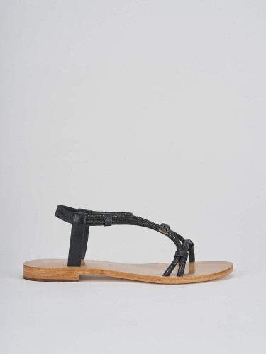 Sandali tacco 1cm nero pelle