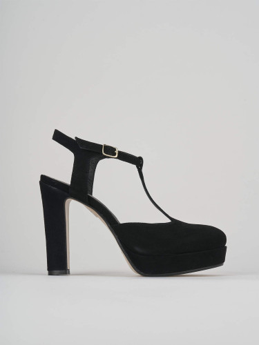 Zapatos de salón tacón 11 cm negro ante