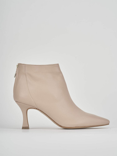 Botines de tacón alto tacón 7 cm rosa cuero