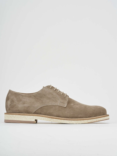 Zapatos de cordones tacón 1 cm beis ante