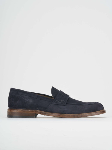 Mocasines tacón 1 cm azul ante