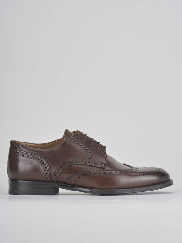 Lace-up shoes heel 1 cm brown leather