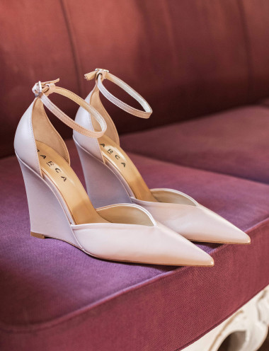 Zapatos de salón tacón 11 cm rosa cuero