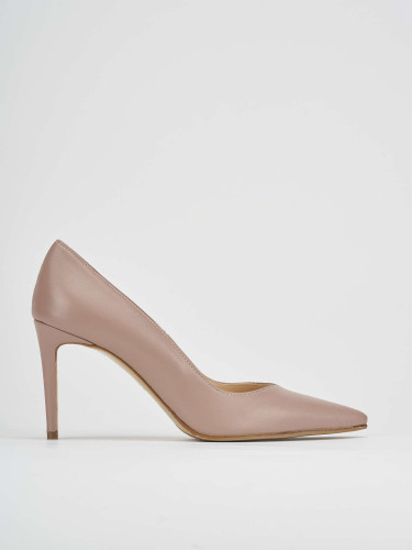 Zapatos de salón tacón 8 cm rosa cuero