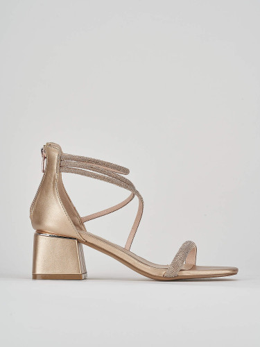 Sandalias de tacón alto tacón 5 cm rosa cuero