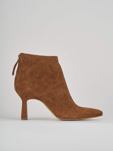 Stivaletti tacco 7cm camoscio marrone