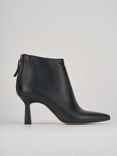 Botines de tacón alto tacón 7 cm negro cuero