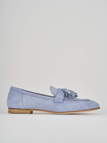 Mocasines tacón 1 cm jeans ante