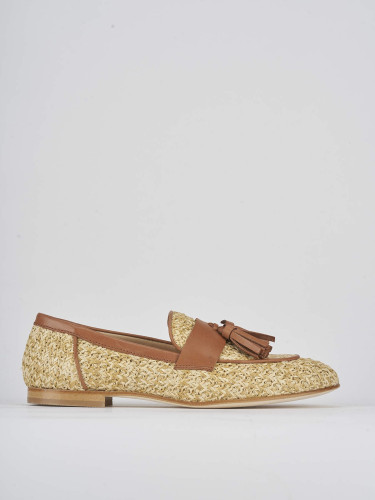 Mocasines tacón 1 cm marrón cuero