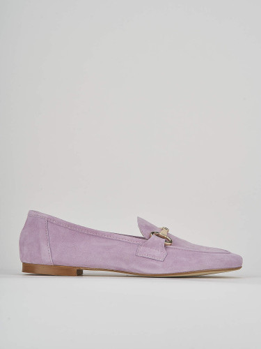 Mocasines tacón 1 cm rosa ante