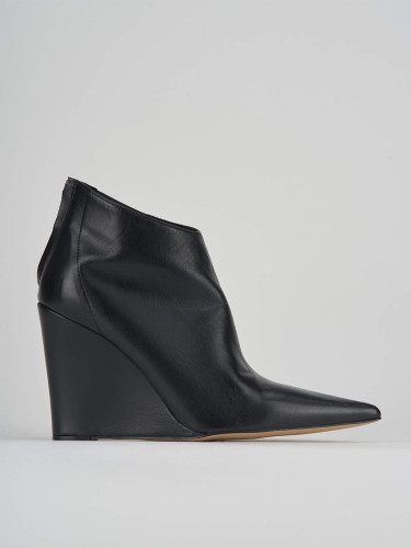 Botines de tacón alto tacón 9 cm negro cuero