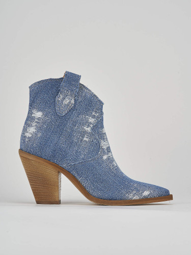 Outlet - mujer tacón 7 cm jeans tejido