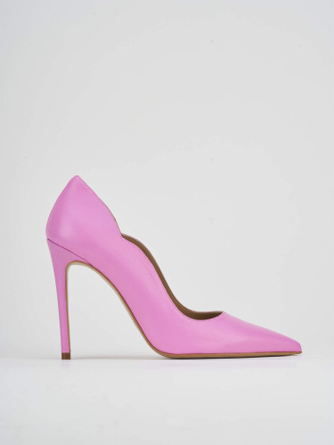 Zapatos de salón tacón 10 cm rosa cuero