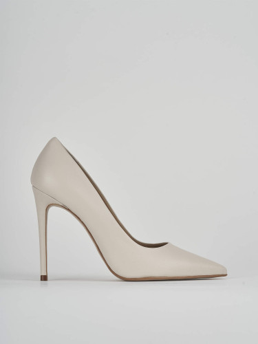 Pumps heel 10 cm beige leather