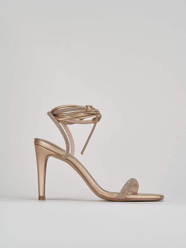 Sandali tacco 9cm pelle bronzo