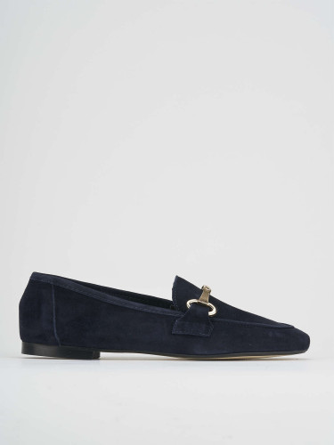 Mocassino blu camoscio