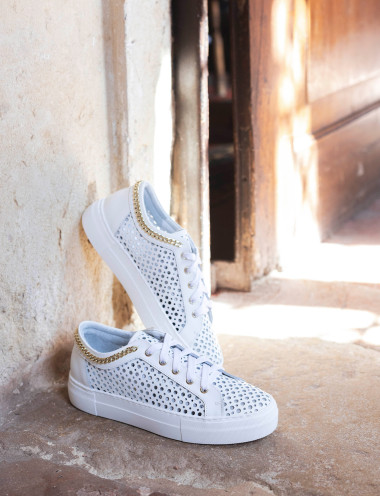 Zapatillas deportivas blanco cuero