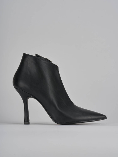 Botines de tacón alto tacón 9 cm negro cuero